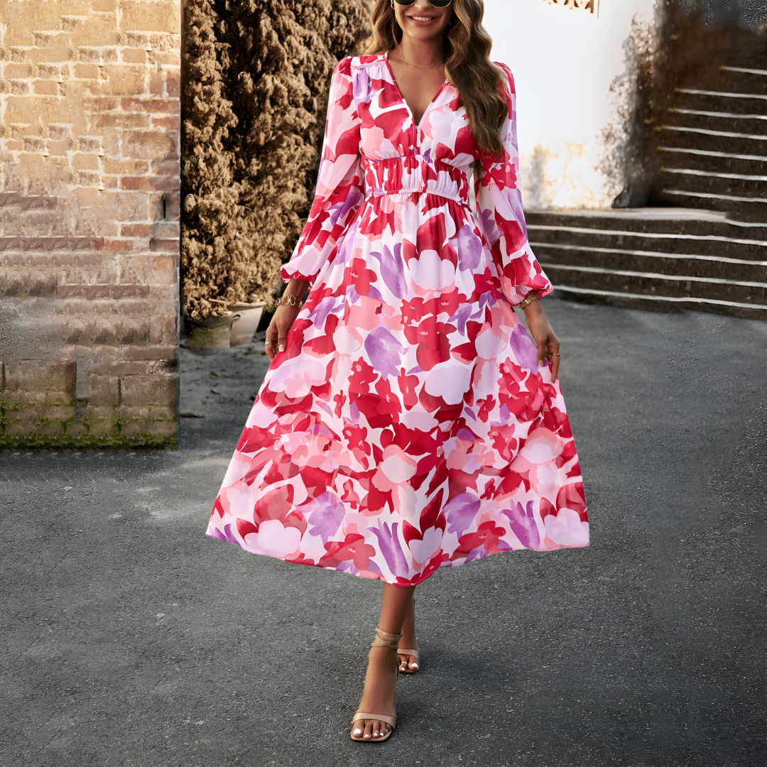 Solange | Robe longue à imprimé bohème