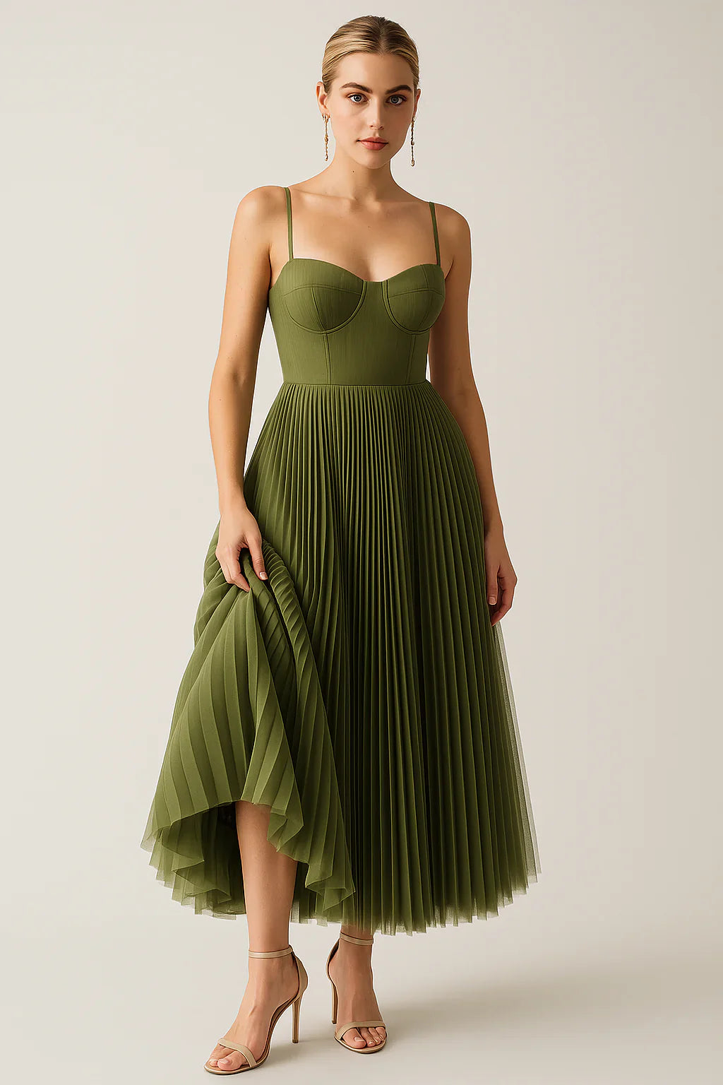 Isabelle - Robe Midi en Tulle Plissé