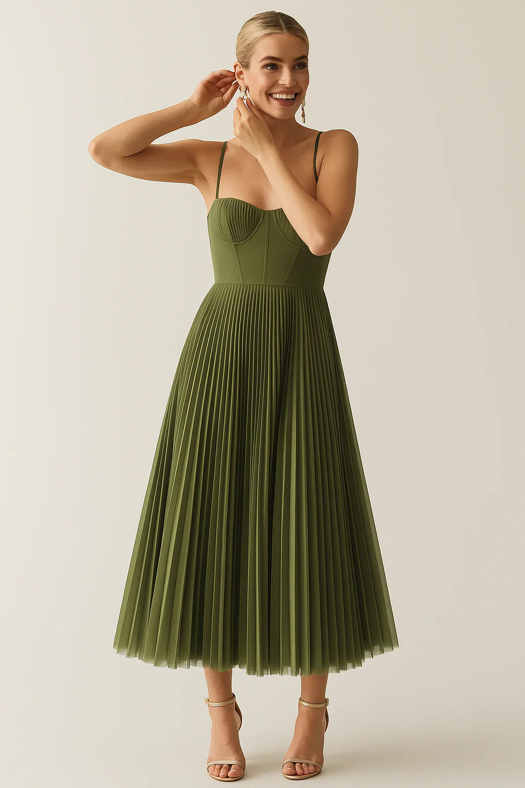 Isabelle - Robe Midi en Tulle Plissé