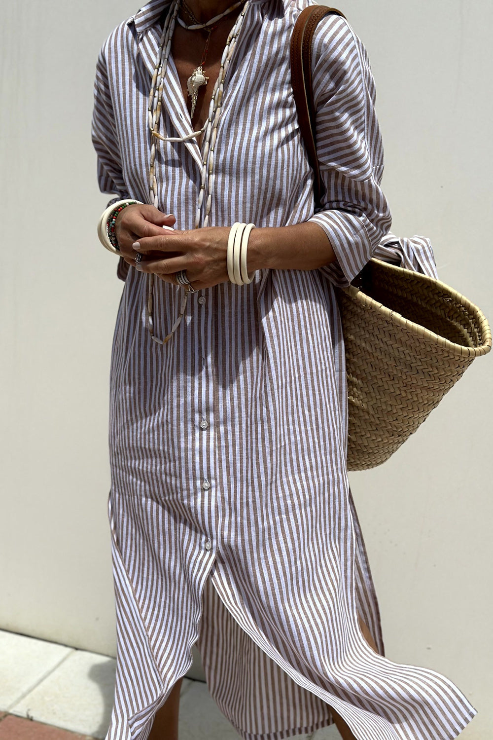 Sophia | Robe-chemise élégante à rayures